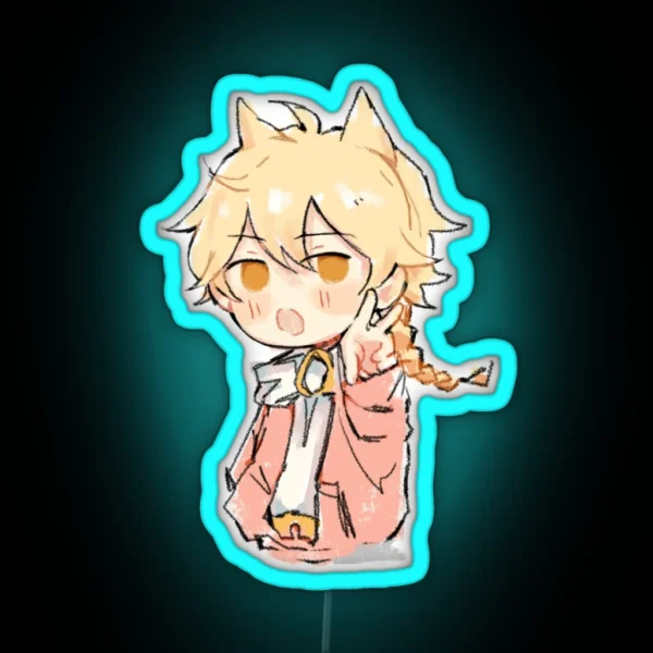 Fan Made Genshin Impact Aether Kong Chibi RGB Neon Sign