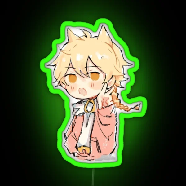 Fan Made Genshin Impact Aether Kong Chibi RGB Neon Sign