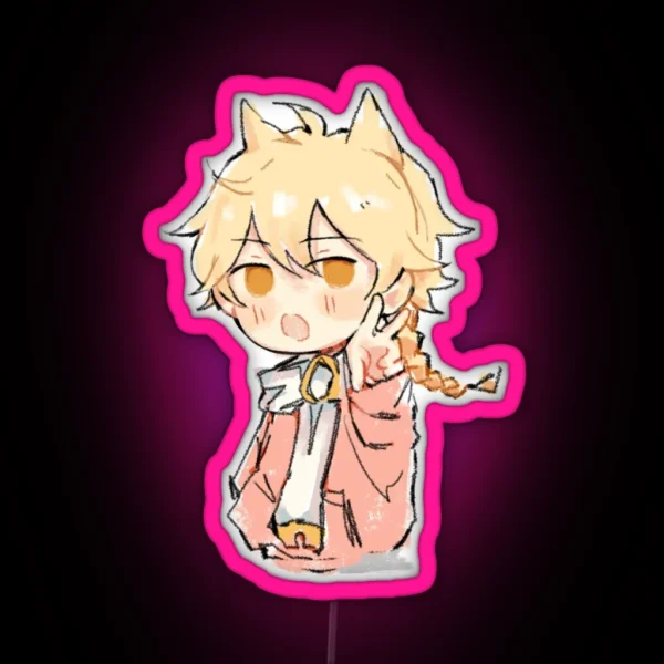 Fan Made Genshin Impact Aether Kong Chibi RGB Neon Sign