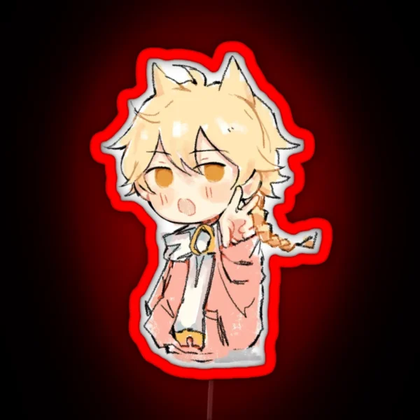 Fan Made Genshin Impact Aether Kong Chibi RGB Neon Sign