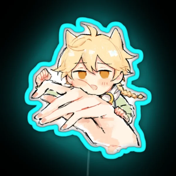 Fan Made Genshin Impact Aether Kong Chibi RGB Neon Sign