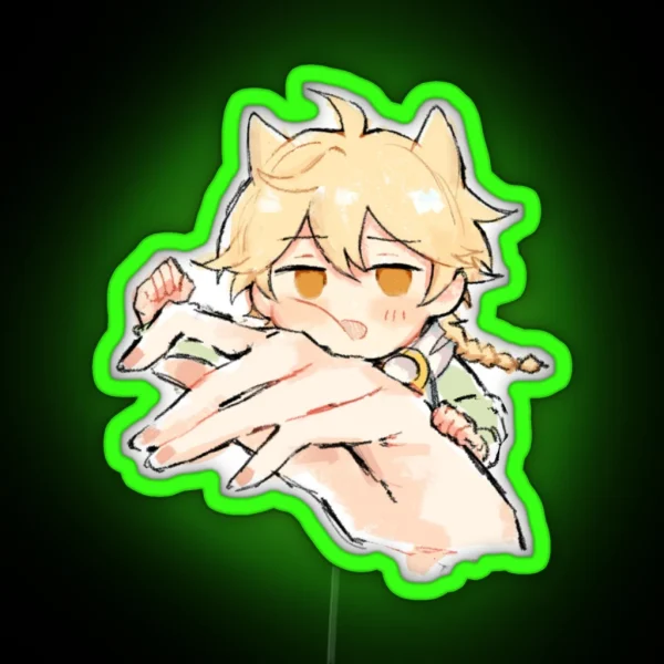 Fan Made Genshin Impact Aether Kong Chibi RGB Neon Sign