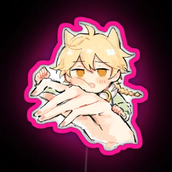 Fan Made Genshin Impact Aether Kong Chibi RGB Neon Sign