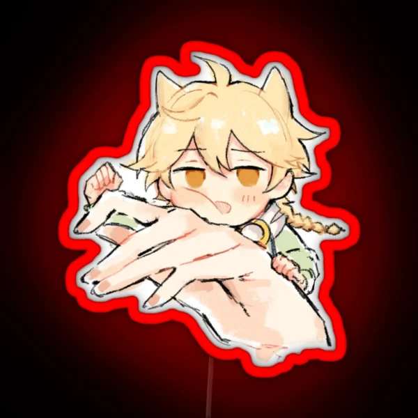 Fan Made Genshin Impact Aether Kong Chibi RGB Neon Sign
