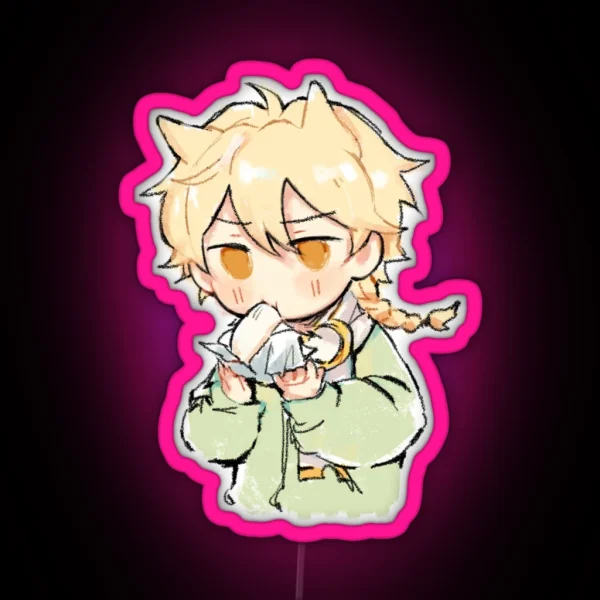 Fan Made Genshin Impact Aether Kong Chibi RGB Neon Sign