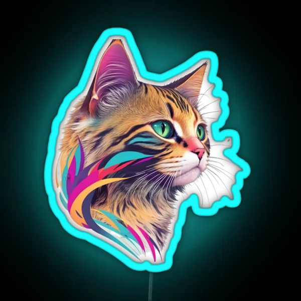 Fanciful Felicity A Rainbow Kitty Delight RGB Neon Sign