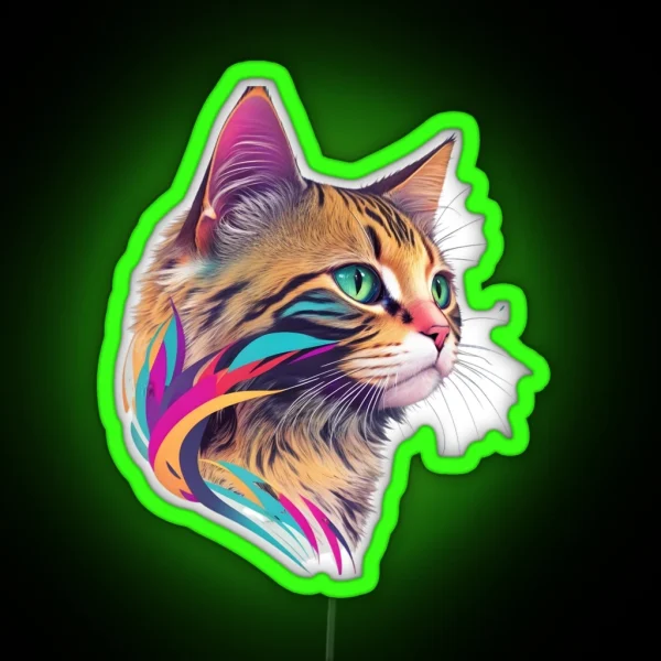 Fanciful Felicity A Rainbow Kitty Delight RGB Neon Sign