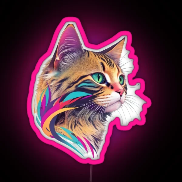 Fanciful Felicity A Rainbow Kitty Delight RGB Neon Sign
