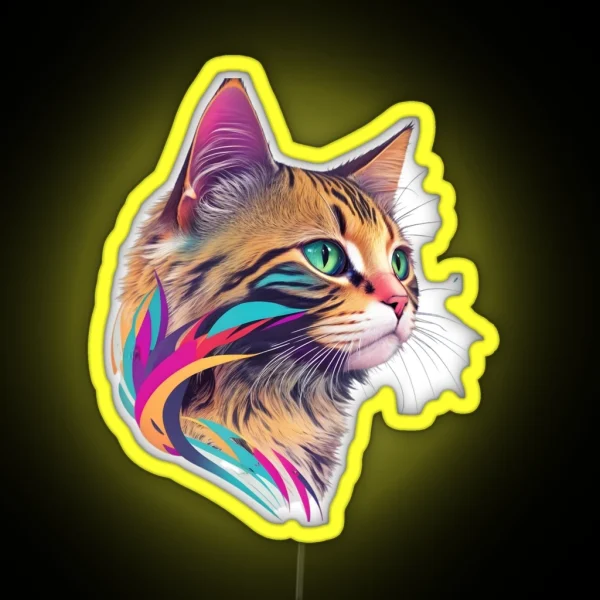 Fanciful Felicity A Rainbow Kitty Delight RGB Neon Sign