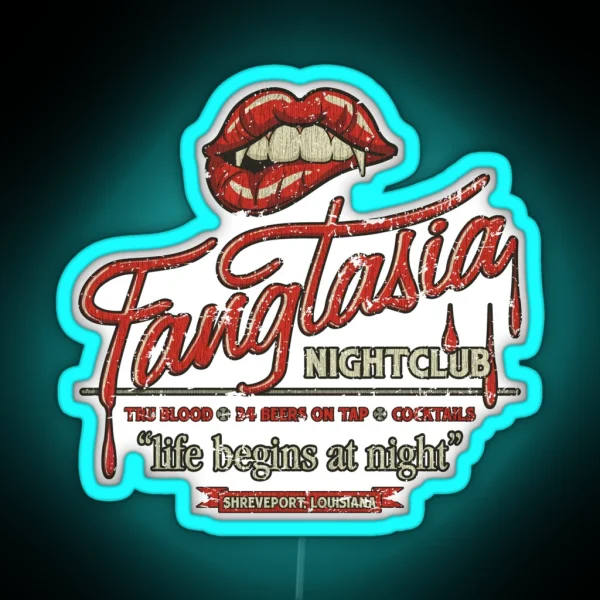 Fangtasia Nightclub Vintage RGB Neon Sign