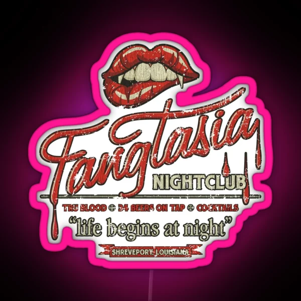 Fangtasia Nightclub Vintage RGB Neon Sign