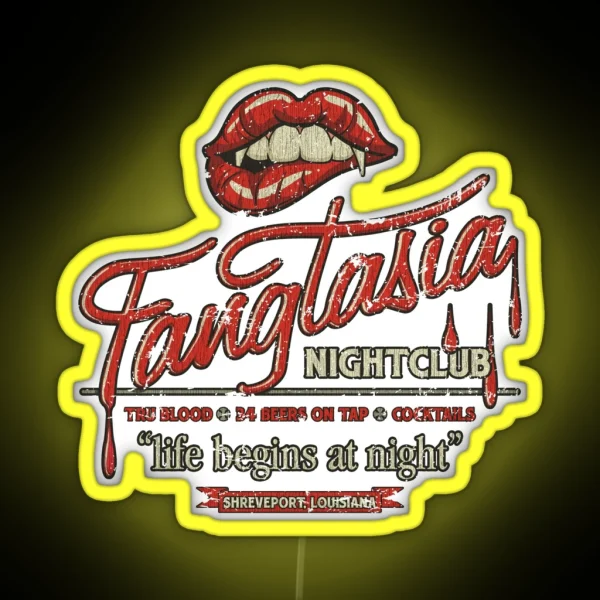 Fangtasia Nightclub Vintage RGB Neon Sign