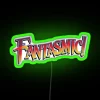 Bright colorful custom neon sign with glowing LED artwork letters