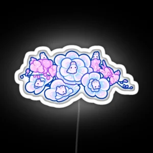 Fantasy Flower Bunnies RGB Neon Sign