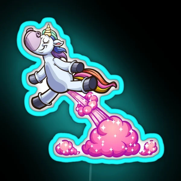 Farting Unicorn RGB Neon Sign
