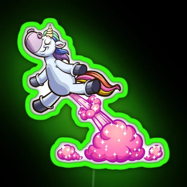 Farting Unicorn RGB Neon Sign