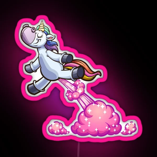 Farting Unicorn RGB Neon Sign