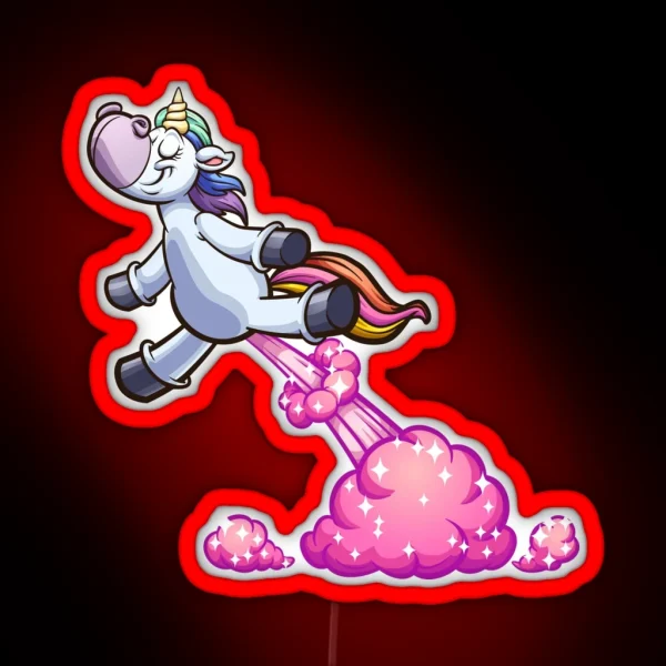 Farting Unicorn RGB Neon Sign