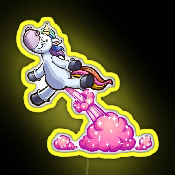 Farting Unicorn RGB Neon Sign