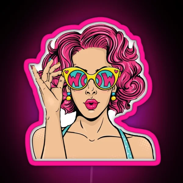 Fashionista Pop Art Style RGB Neon Sign