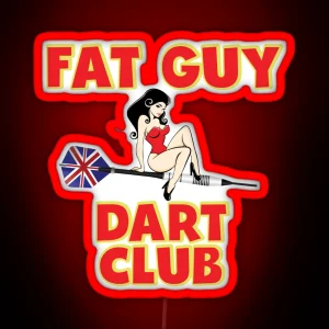 Fat Guy Dart Club RGB Neon Sign