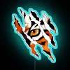 Vibrant Neon Tiger Cat Eye Claw Wall Art Decoration Sign