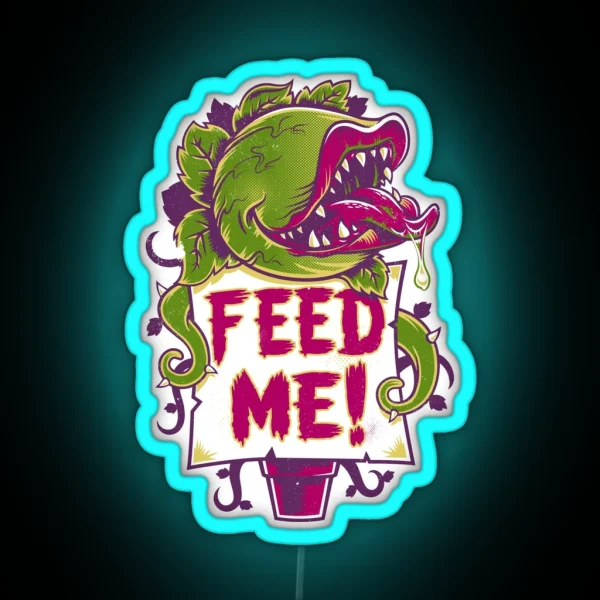 Feed Me Creepy Cute Audrey Plant Vintage Spooky Horror Musical RGB Neon Sign