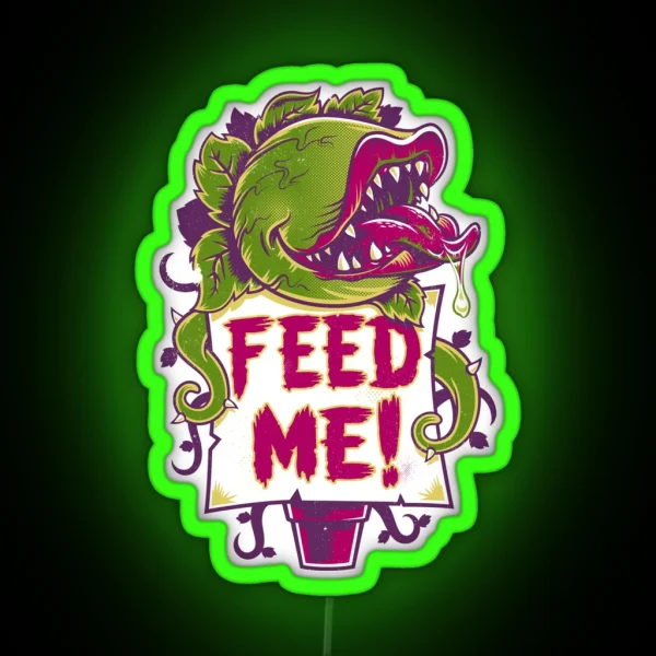 Feed Me Creepy Cute Audrey Plant Vintage Spooky Horror Musical RGB Neon Sign