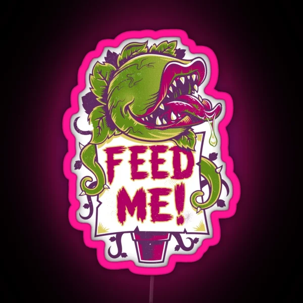 Feed Me Creepy Cute Audrey Plant Vintage Spooky Horror Musical RGB Neon Sign