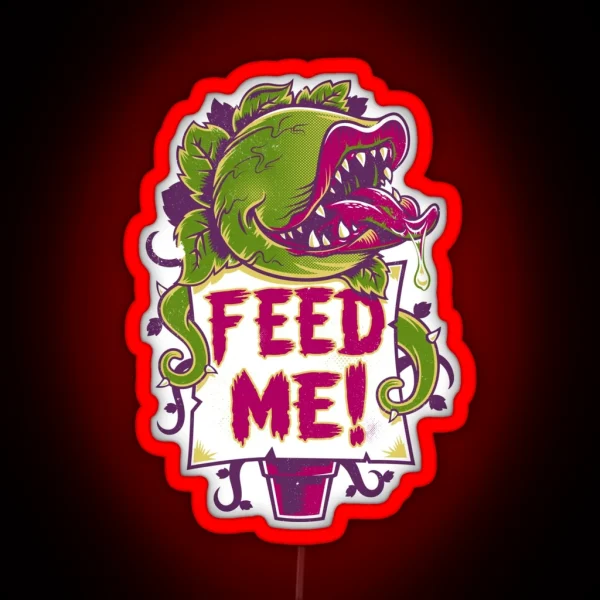 Feed Me Creepy Cute Audrey Plant Vintage Spooky Horror Musical RGB Neon Sign