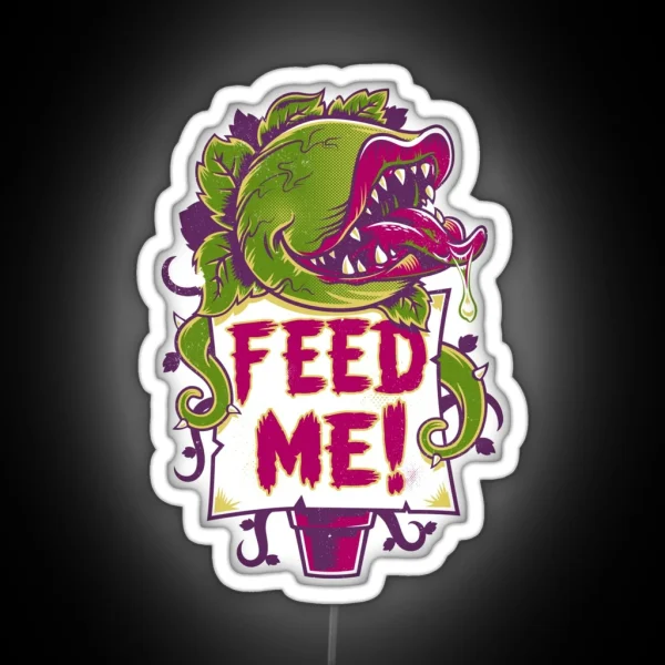 Feed Me Creepy Cute Audrey Plant Vintage Spooky Horror Musical RGB Neon Sign