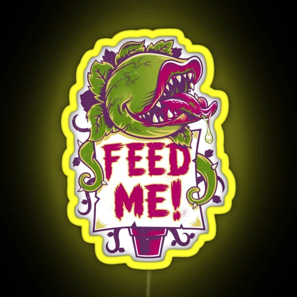 Feed Me Creepy Cute Audrey Plant Vintage Spooky Horror Musical RGB Neon Sign