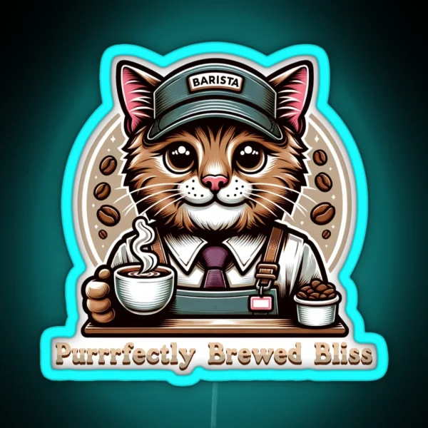 Feline Brewmaster RGB Neon Sign