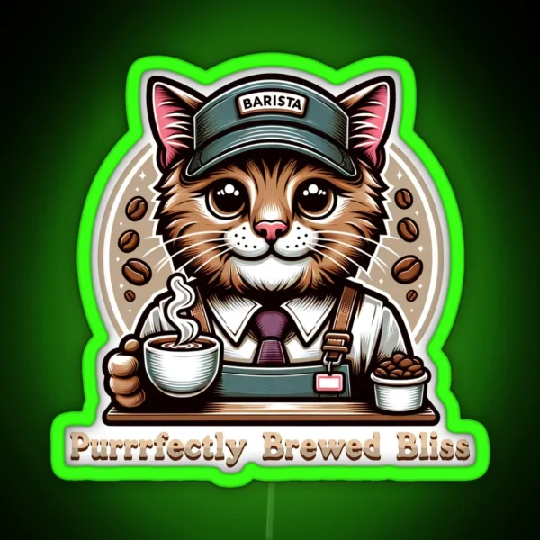 Feline Brewmaster RGB Neon Sign