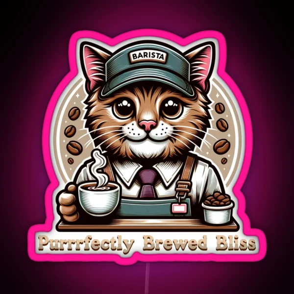Feline Brewmaster RGB Neon Sign