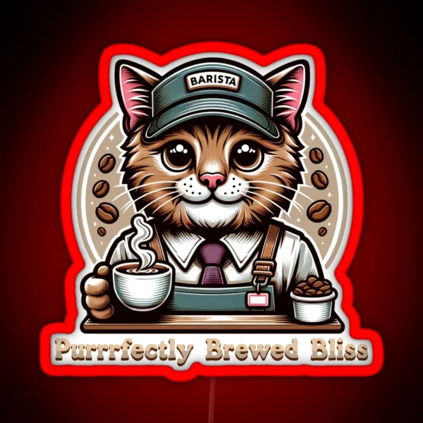 Feline Brewmaster RGB Neon Sign