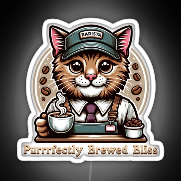 Feline Brewmaster RGB Neon Sign