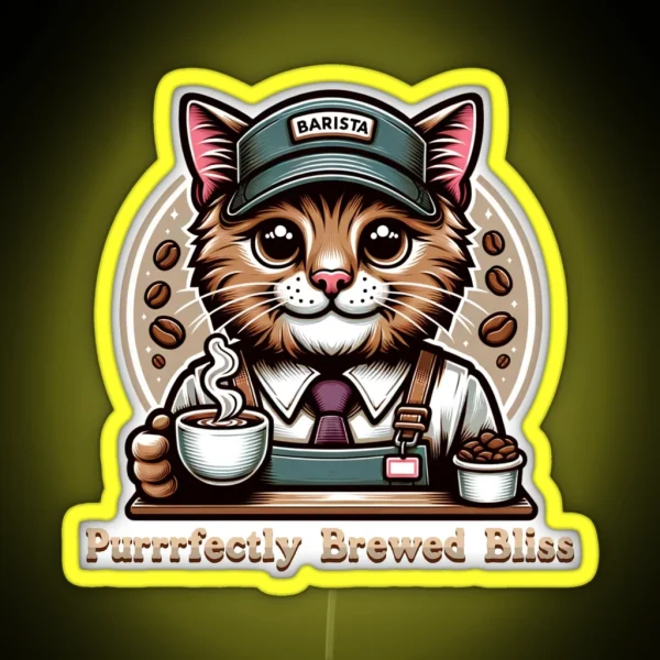 Feline Brewmaster RGB Neon Sign