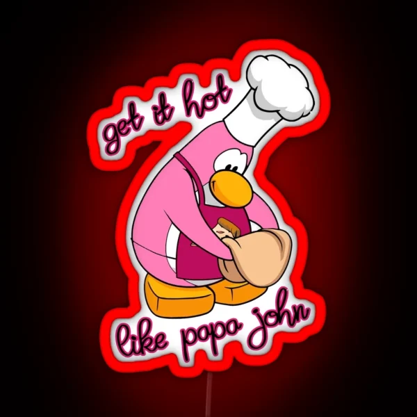 Femininomenon Chappell Roan Club Penguin Get It Hot Like Papa John RGB Neon Sign