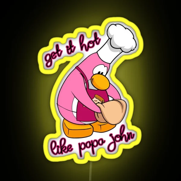 Femininomenon Chappell Roan Club Penguin Get It Hot Like Papa John RGB Neon Sign