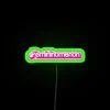 Feminine Neon Sign with Vibrant Pink and White Typography Decor