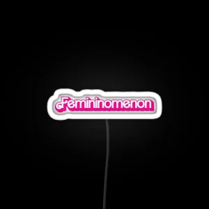 Femininomenon Hearts Pink And White Bubble Lettering Typography RGB Neon Sign