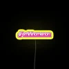 Feminine Neon Sign with Heart-Themed Pink White Bubble Lettering