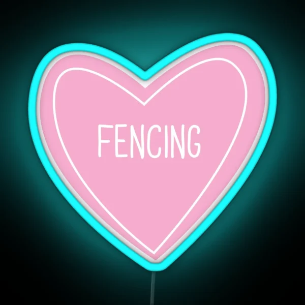 Fencing Heart RGB Neon Sign