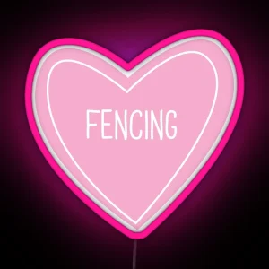 Fencing Heart RGB Neon Sign
