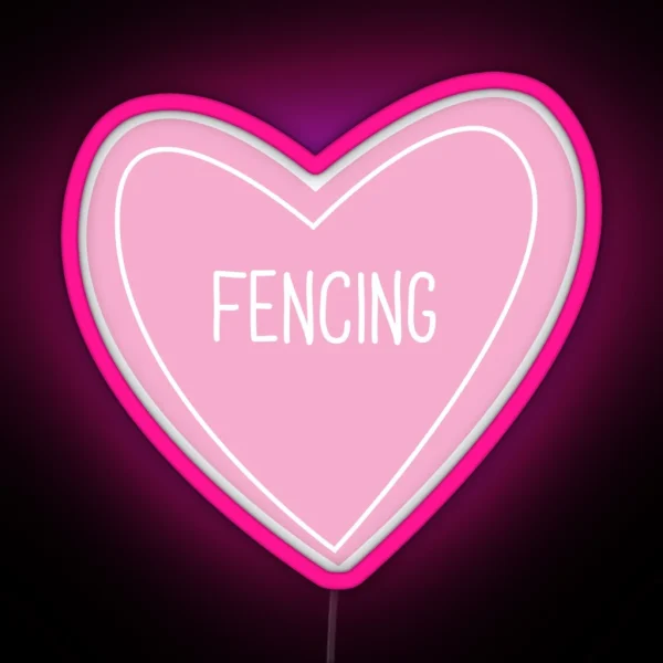 Fencing Heart RGB Neon Sign