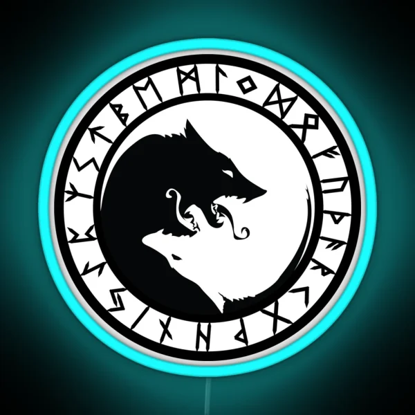 Fenrir Rune Circle Variant I RGB Neon Sign