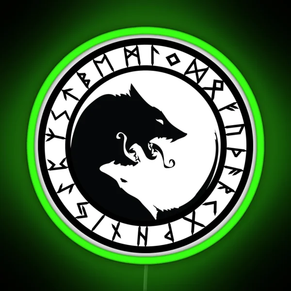 Fenrir Rune Circle Variant I RGB Neon Sign