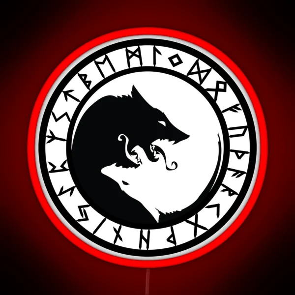 Fenrir Rune Circle Variant I RGB Neon Sign