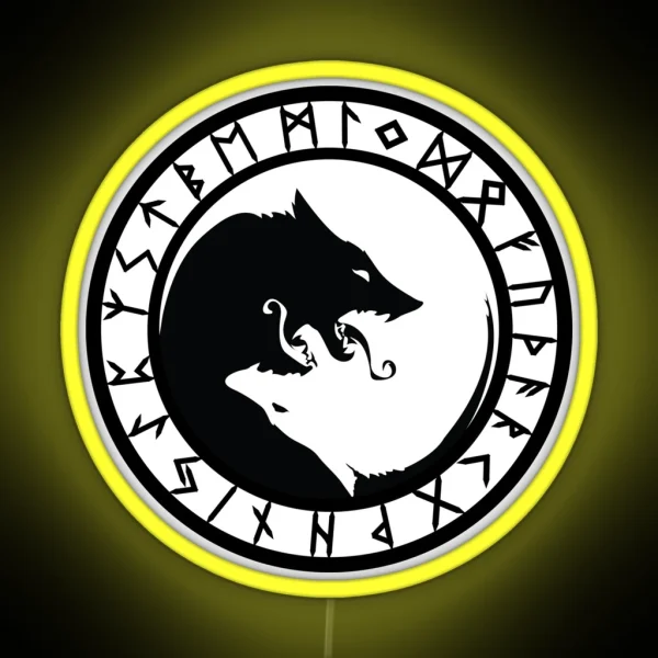 Fenrir Rune Circle Variant I RGB Neon Sign